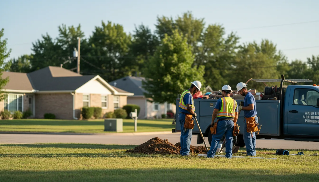 Residential water line and bathroom plumbing service in Montgomery, TX